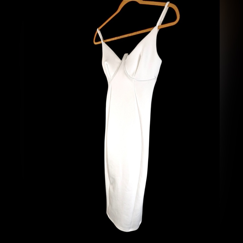 ASOS White Sheath Dress Sweetheart Neckline Sleeveless with Spaghetti Straps